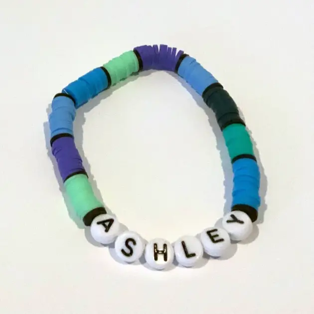 Ashley Green Blue and Purple Bead Bracelet