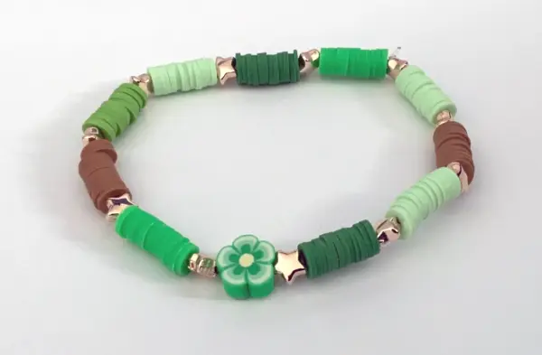 Green Brown Heart and Shamrock Charms